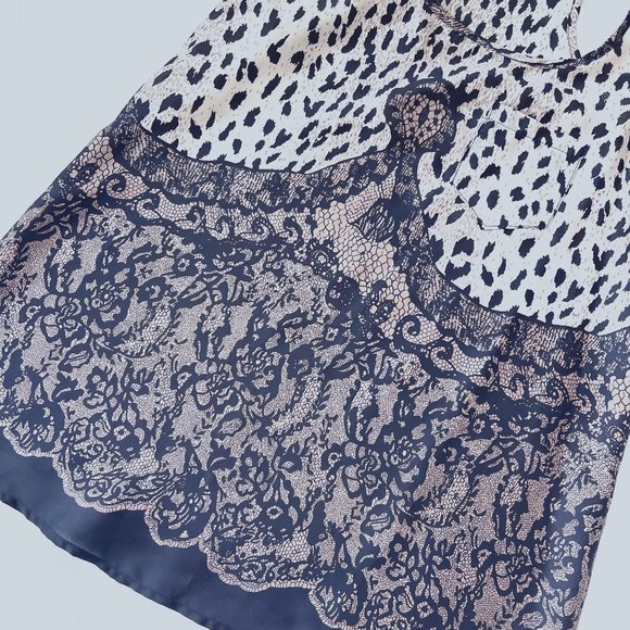 Lily White Leopard and Lace Look Dressy Tank Size Small - Picture 3 of 6